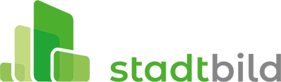 Logo von Stadtbild mit grünen und grauen Elementen in einem modernen Design.